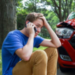 Teenager calling for help after getting into an accident