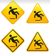 Slip and fall warning signs